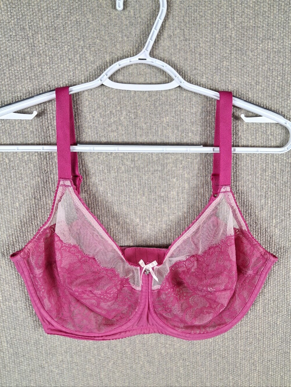 Wacoal Retro Chic Full Figure Underwire Lace Bra Size 34DDD 855186 Pink Rose
